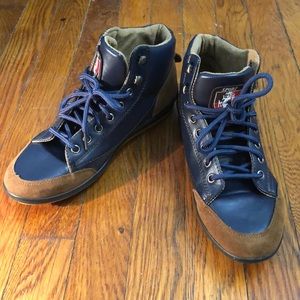 SOLD - Ling & Di Blue and Brown Boots. Womens 8